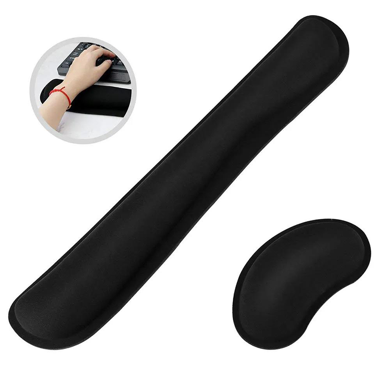 Wrist Rest Ergonomic - キーボードリストレストパッドマウスパッド低反発超極細繊維タイピスト用オフィスコンピュータゲームキーボード隆起プラットフォーム手