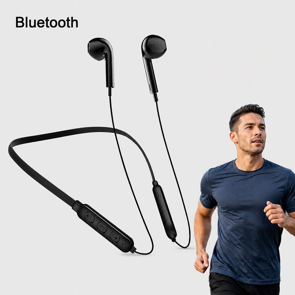 Gaming Accessories For Phone - スポーツフィットネスオーディオアクセサリー首掛け式BluetoothヘッドセットHDマイクiPhone Xiaomi Huawei電話用ノイズリダクションサウンド