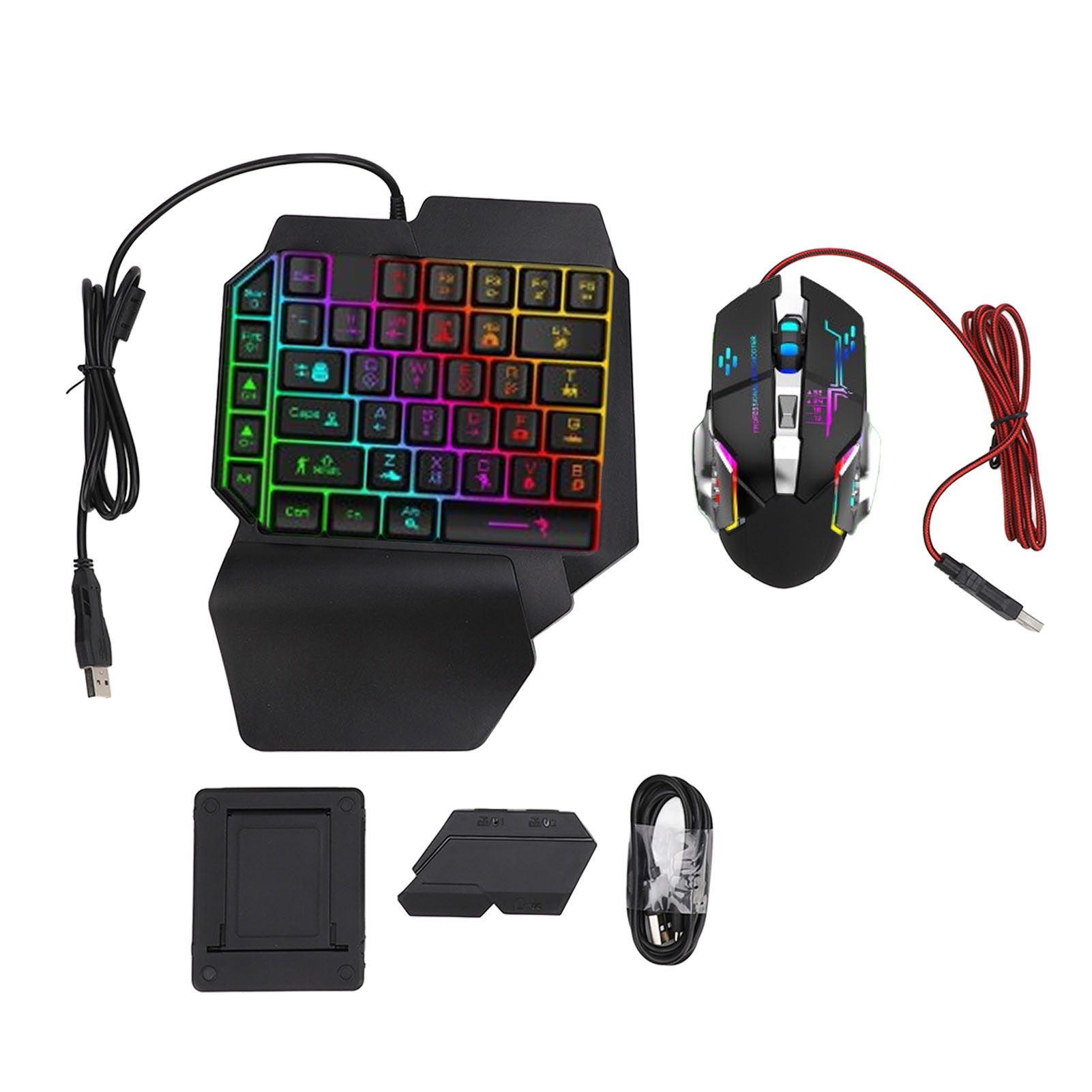 Gaming Accessories For Phone - キーボード マウス コンバーター セット 応答性の高い片手キーボード マウス