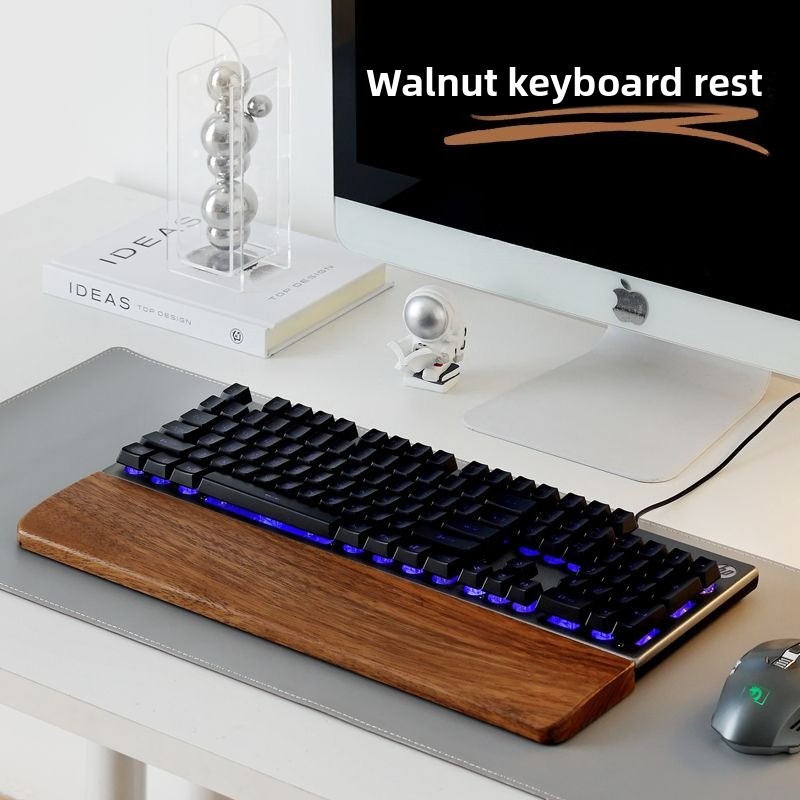 Wrist Rest Ergonomic - 無垢材キーボードパームレストマウスパッド手首サポートゲーミングオフィスメカニカルキーボード木製リストレストシンプル