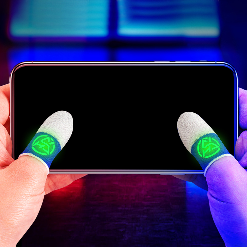 Gaming Accessories For Phone - 指サックグローブ 通気性 ナイトライト付き 指カバー 汗防止 滑り止め