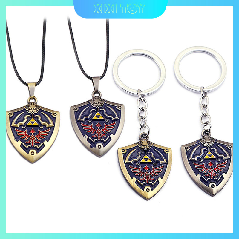 Zelda Gaming Accessories - 男性と女性のための野生のキーホルダー,メタルネックレス,ブラジルの盾,お土産アクセサリー,ジュエリーペンダント