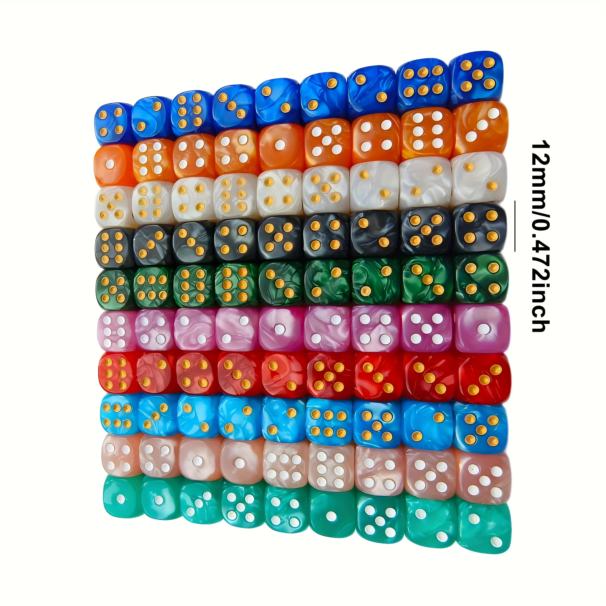 10個入り 12mm パールスワール D6 ダイス、角丸6面 - Gaming Accessories Deals のレビューと価格