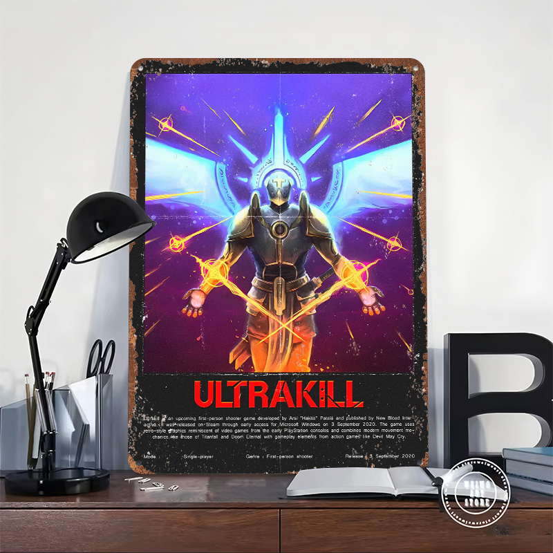 ウルトラキルゲームメタルポスターカスタムウォールアートレトロ - Vintage Gaming Accessories のレビューと価格