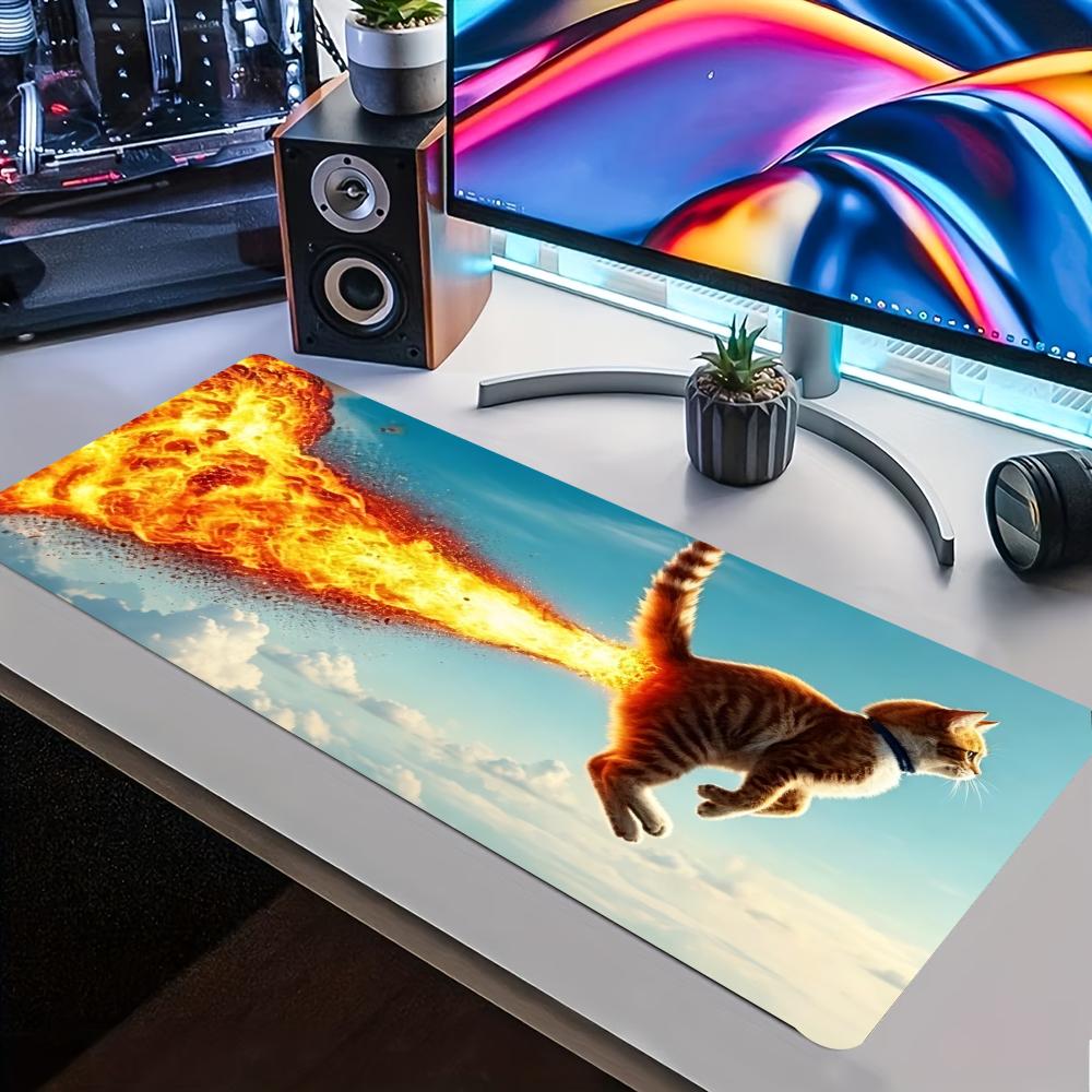 ロケットキャット拡張ゲーミングマウスパッド、滑り止めデスク表 - Gaming Accessories For Free Fire のレビューと価格